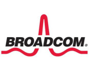 Broadcom logo in black and red
