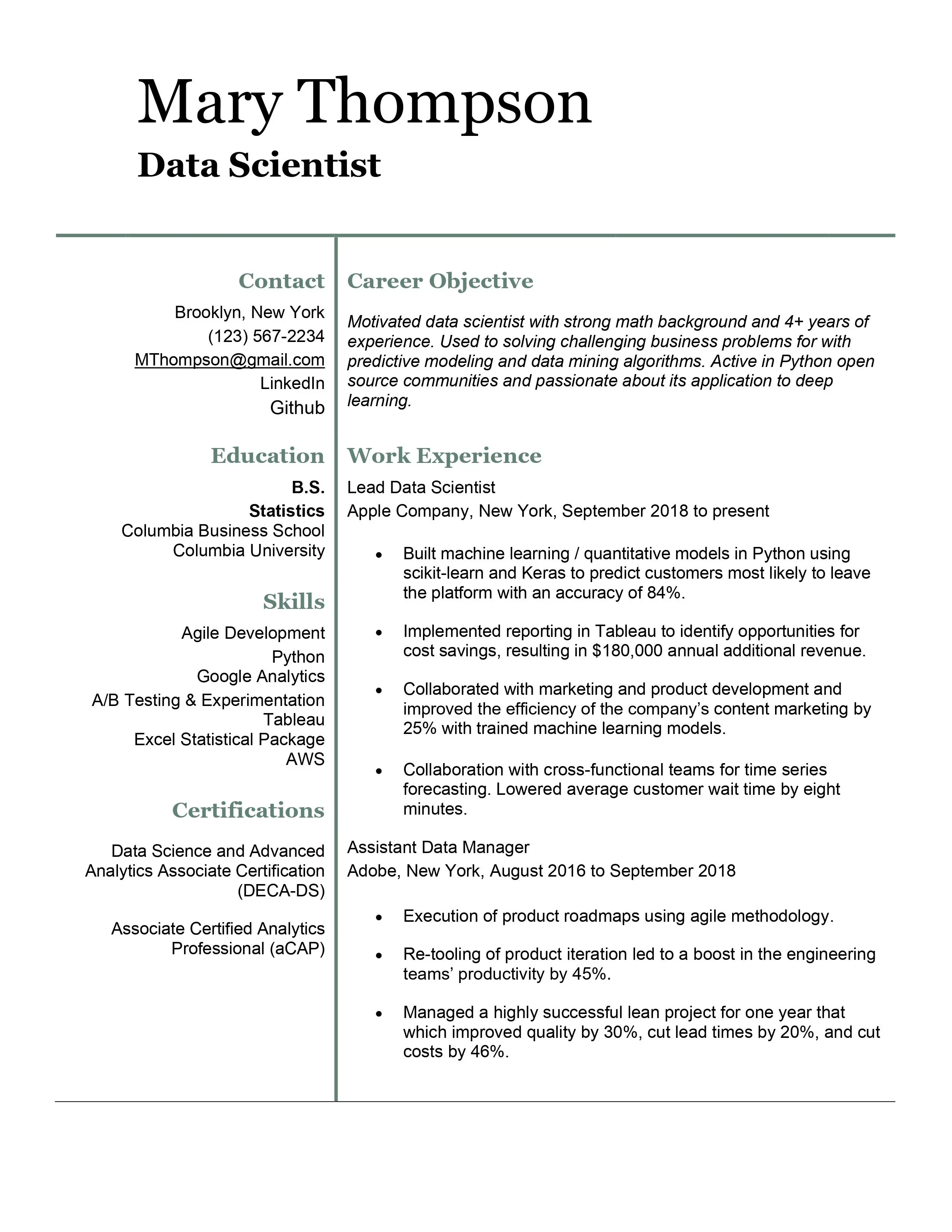 when to use a chronological resume