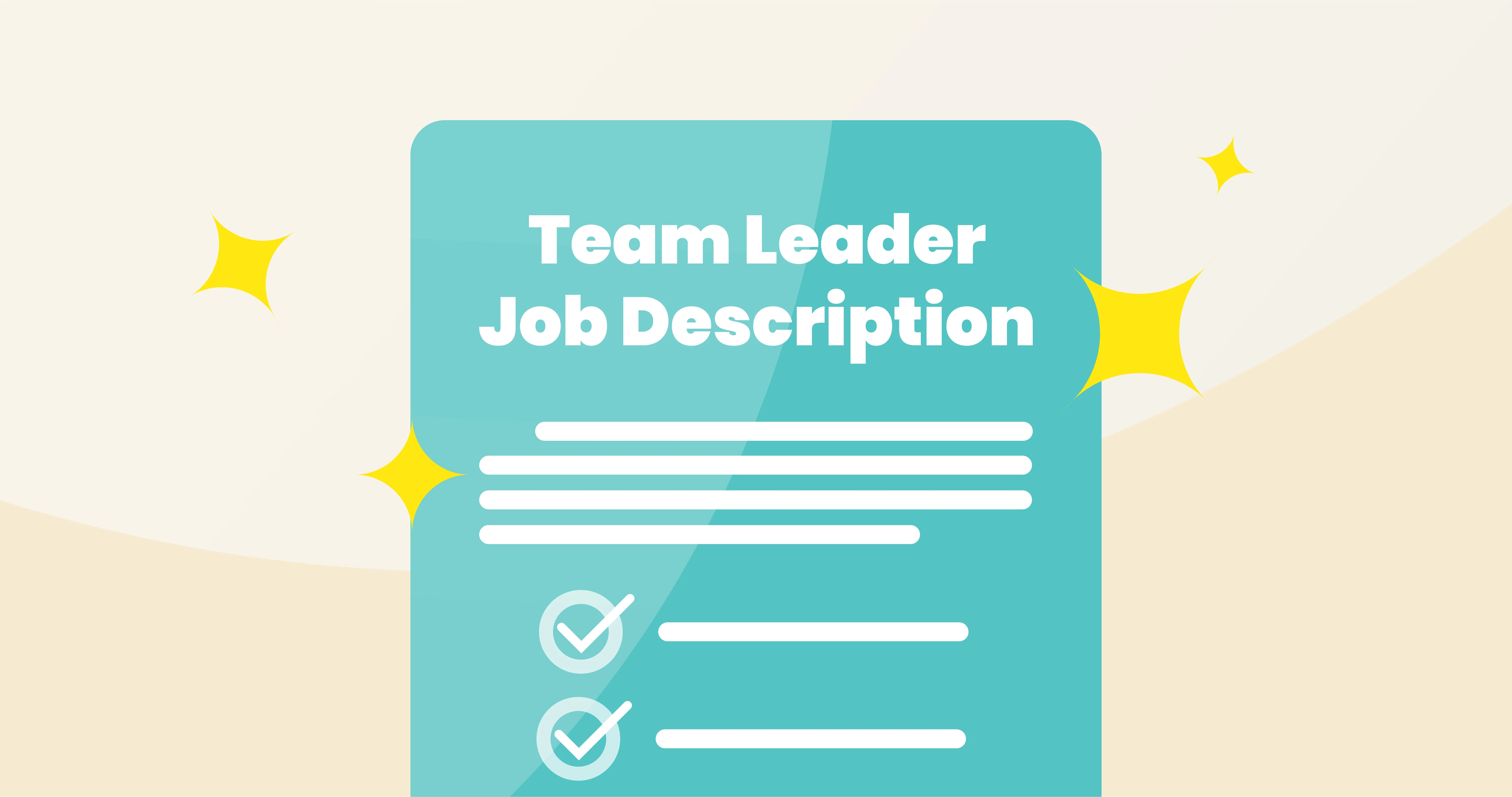 What Does a Team Leader Job Description Look Like?