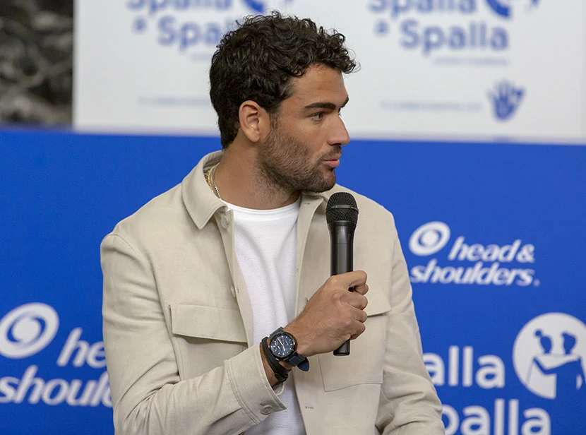 Matteo Berrettini, tennista e uno dei testimonial Head&Shoulders nel progetto Spalla a Spalla.