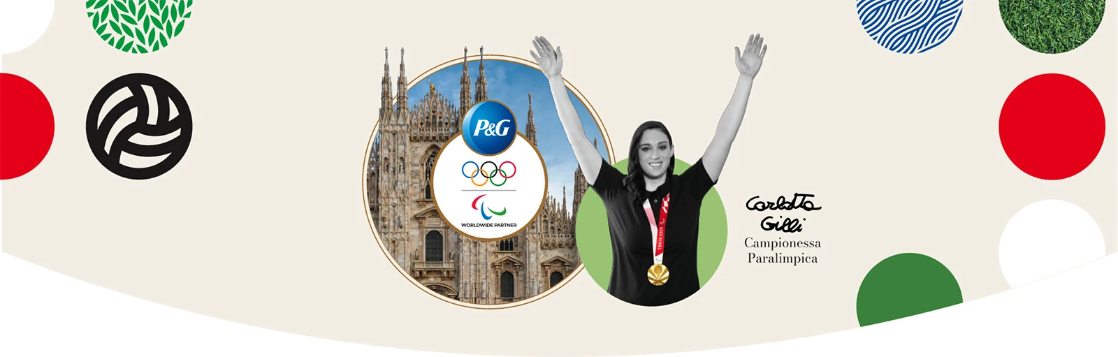 Carlotta Gilli ambassador di P&G per la campagna Campioni Ogni Giorno realizzata in vista dei Giochi Olimpici e Paralimpici di Milano Cortina 2026.