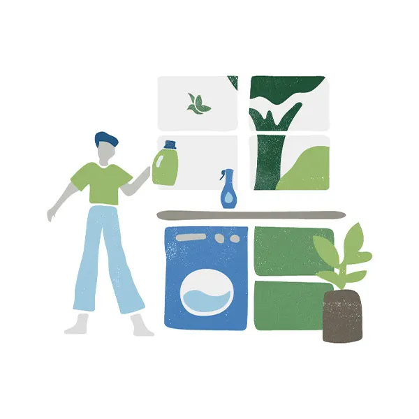 Icona che raffigura una persona attenta alla circolarità nella propria casa