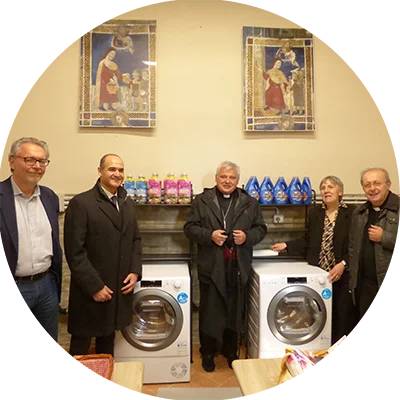 inaugurazione della nuova lavanderia di san francesco a Parma.