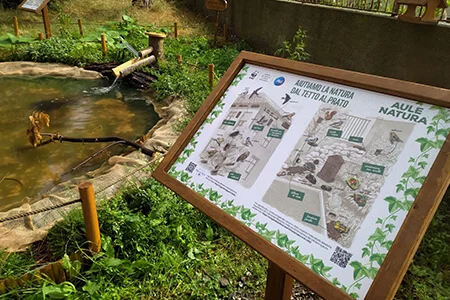 Cartello didascalico aula natura di Genova