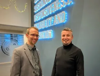 Insta’s Solution Lead Seppo Merikoski and OSTP Group's CIO Anders Brännbacka renew data-based management solutions to improve capabilities and processes.