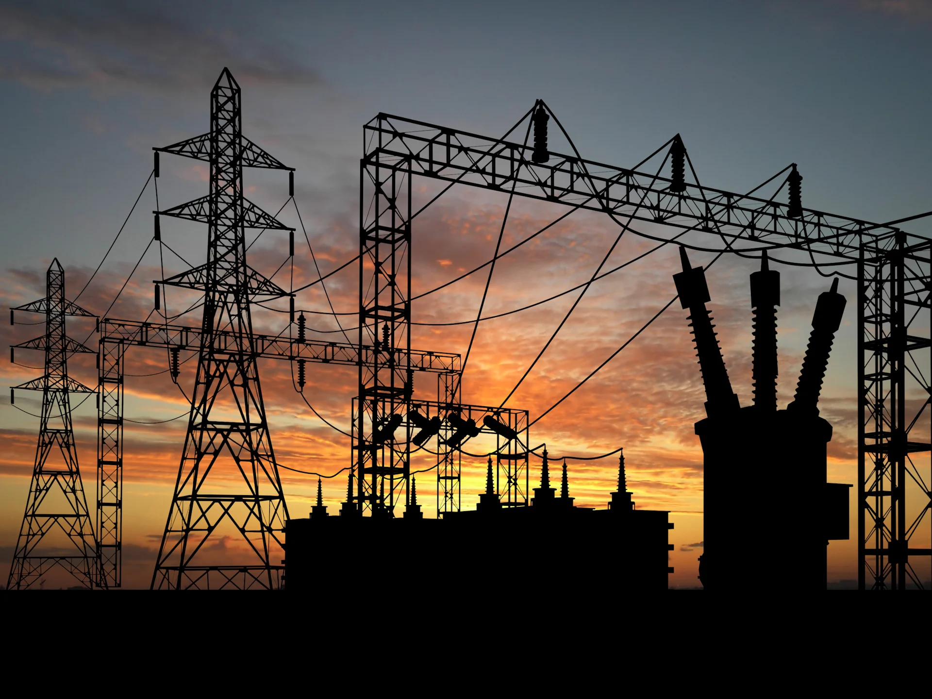 Transformer at sunset