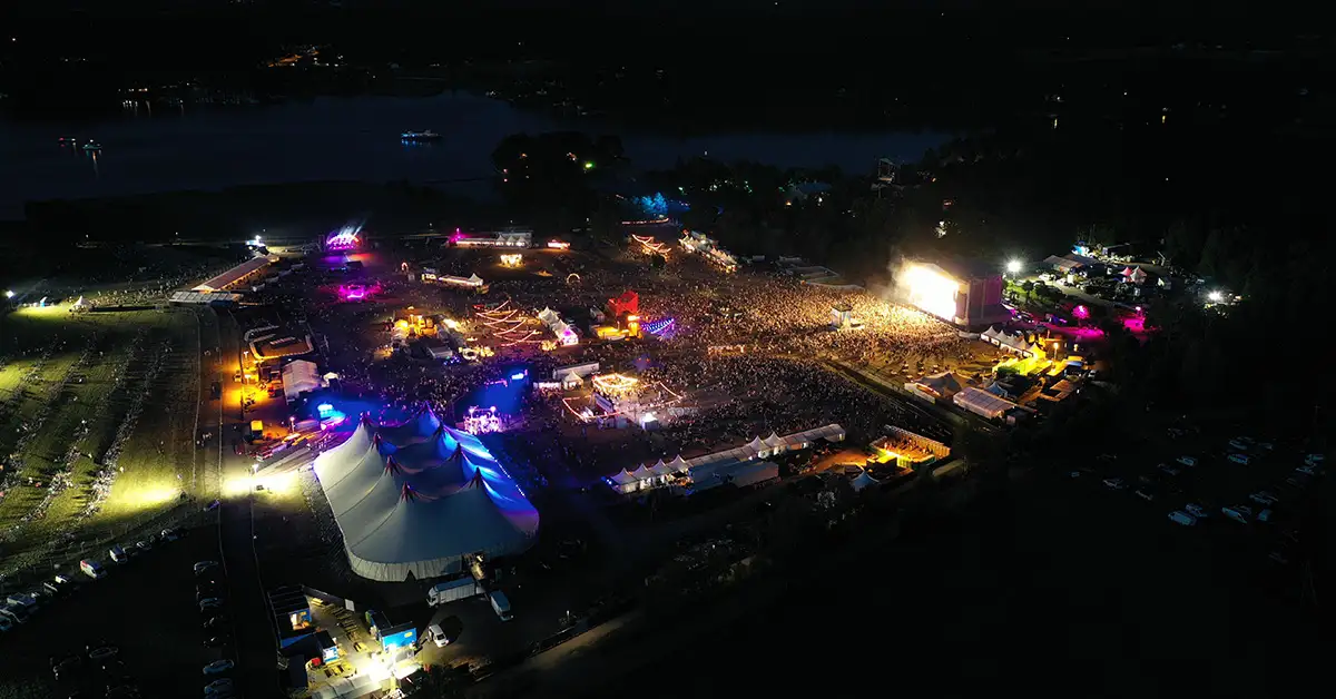 Ruisrock event at the night from the air