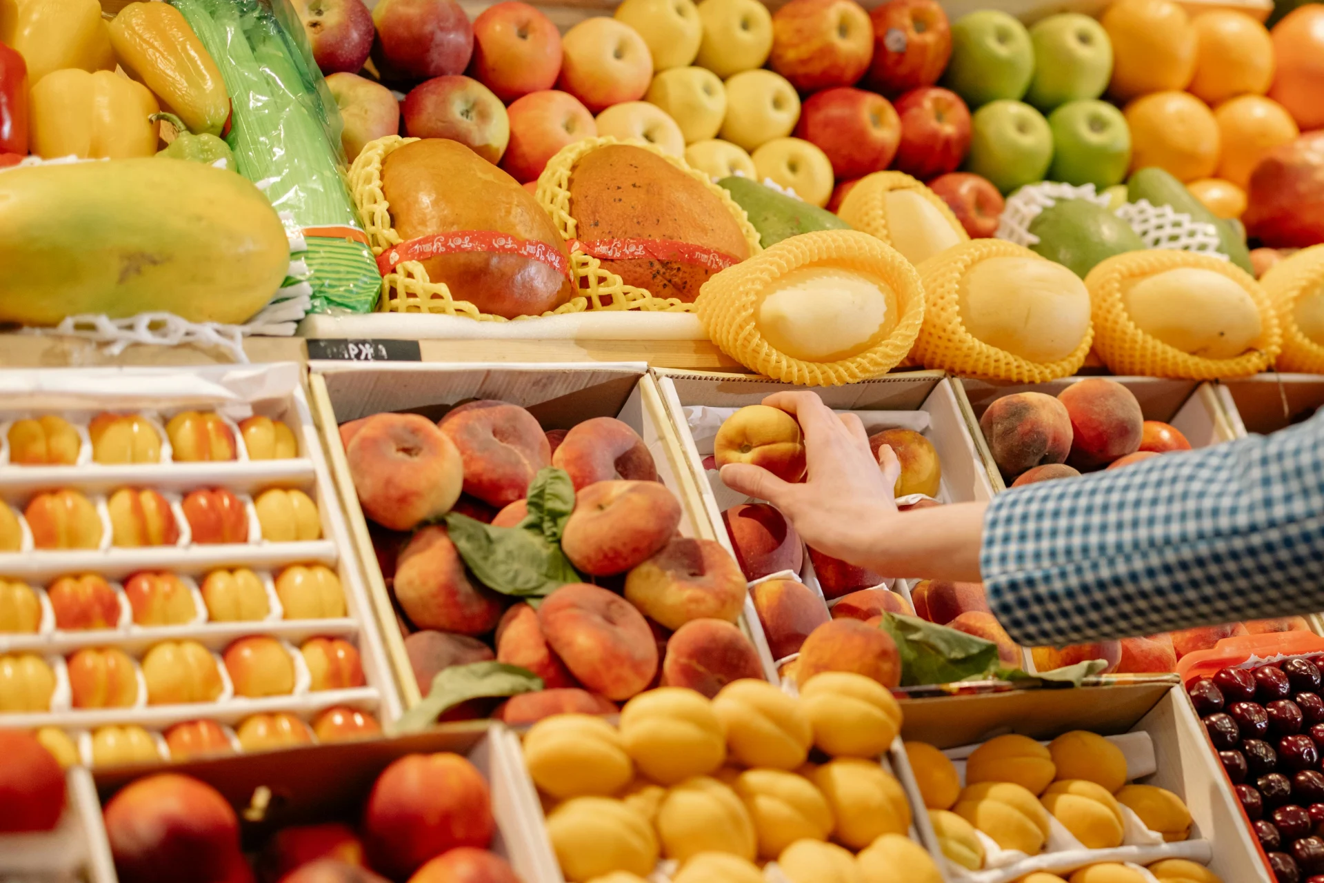 Fresh fruits in a store,