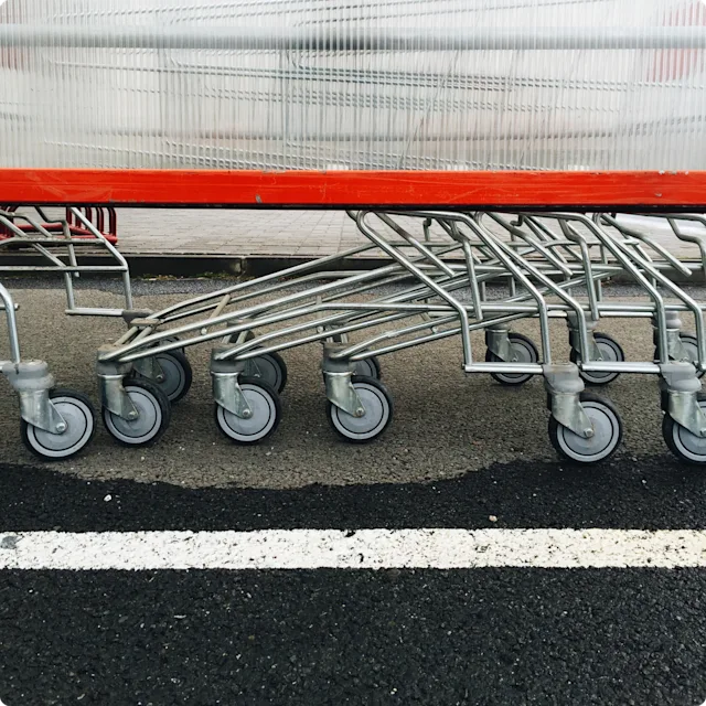 Shopping cards randomly abandoned.