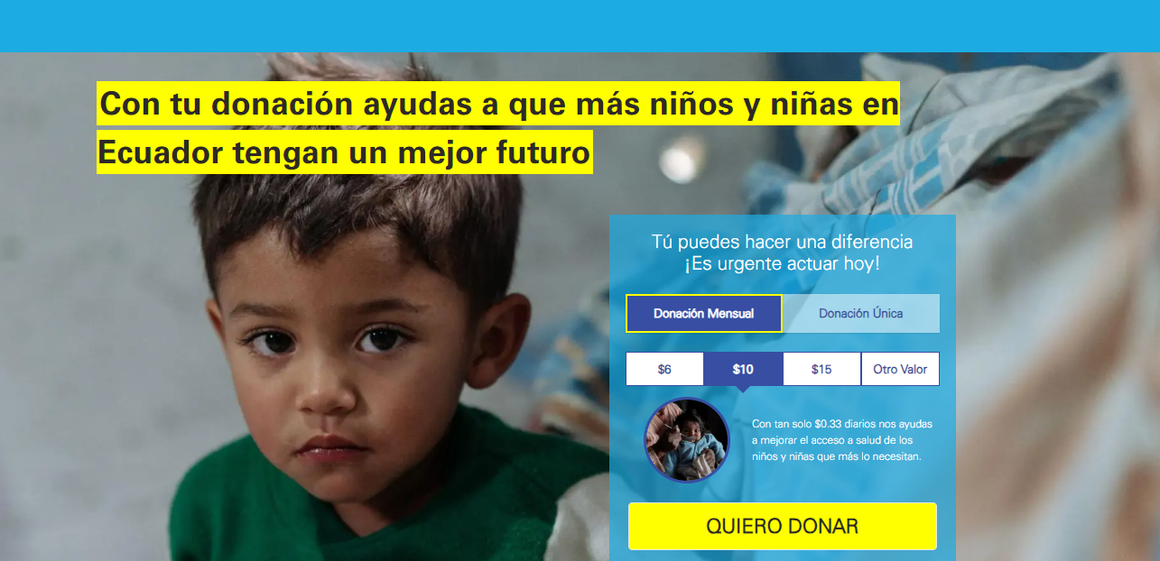 Unicef Ecuador screenshot