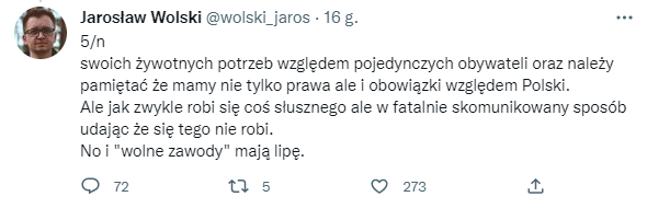 Jarosław Wolski Twitter 3