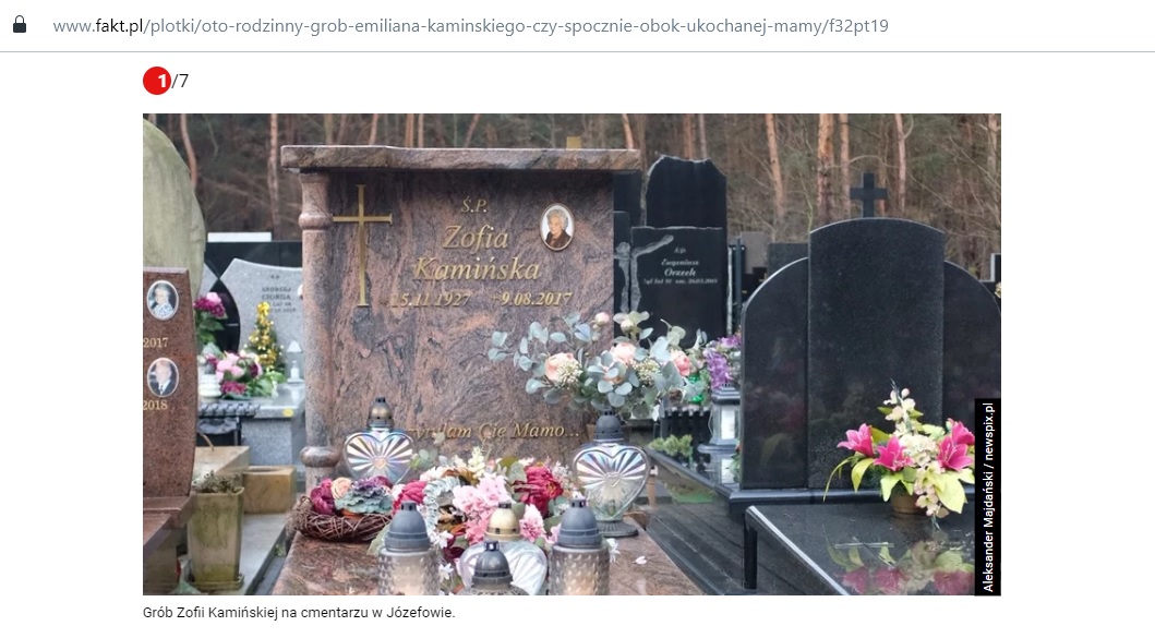 Screen z materiału Faktu pt. Oto rodzinny grób Emiliana Kamińskiego. Czy spocznie obok ukochanej mamy?