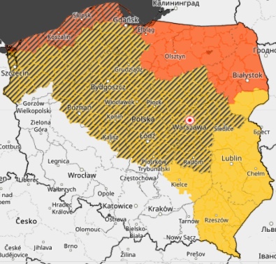 IMGW wydało ostrzeżenia I i II stopnia niemal w całym kraju