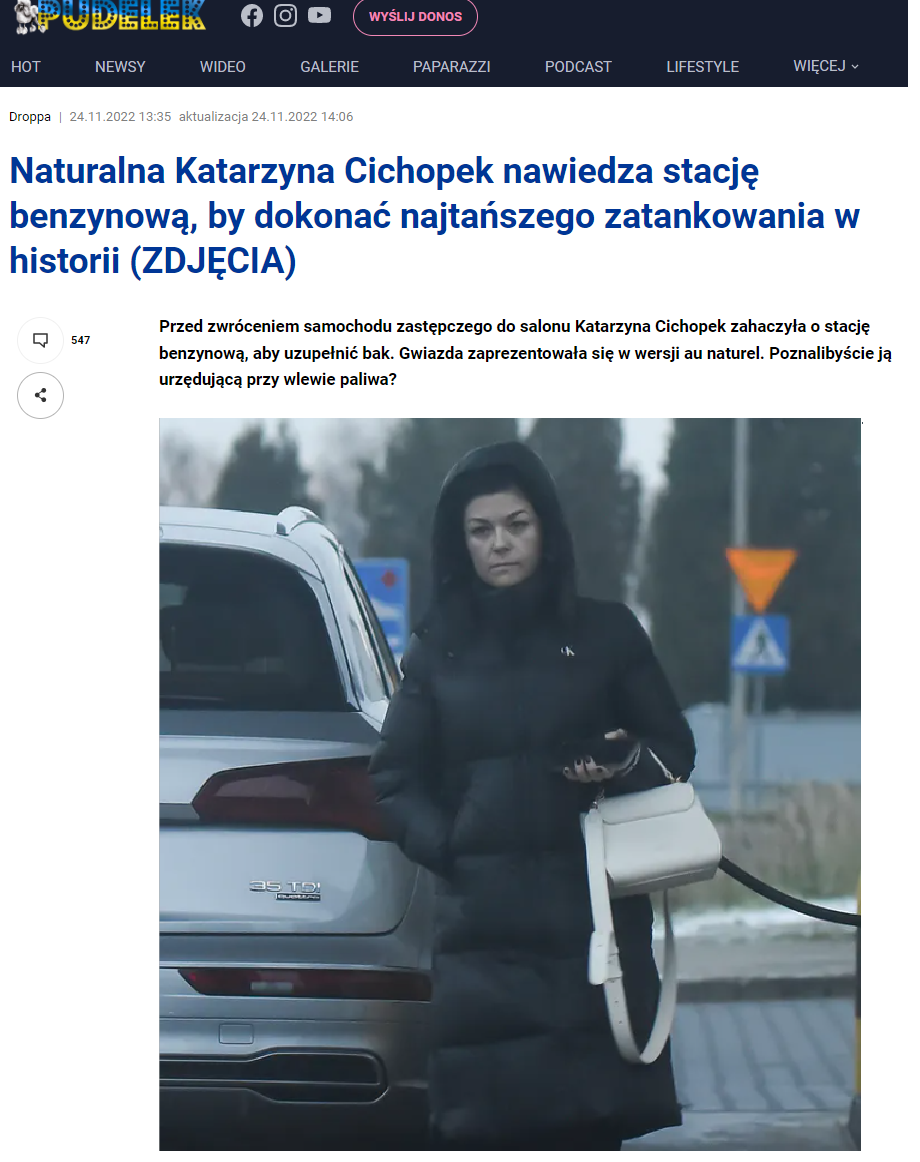 Katarzyna Cichopek przyłapana na stacji paliw