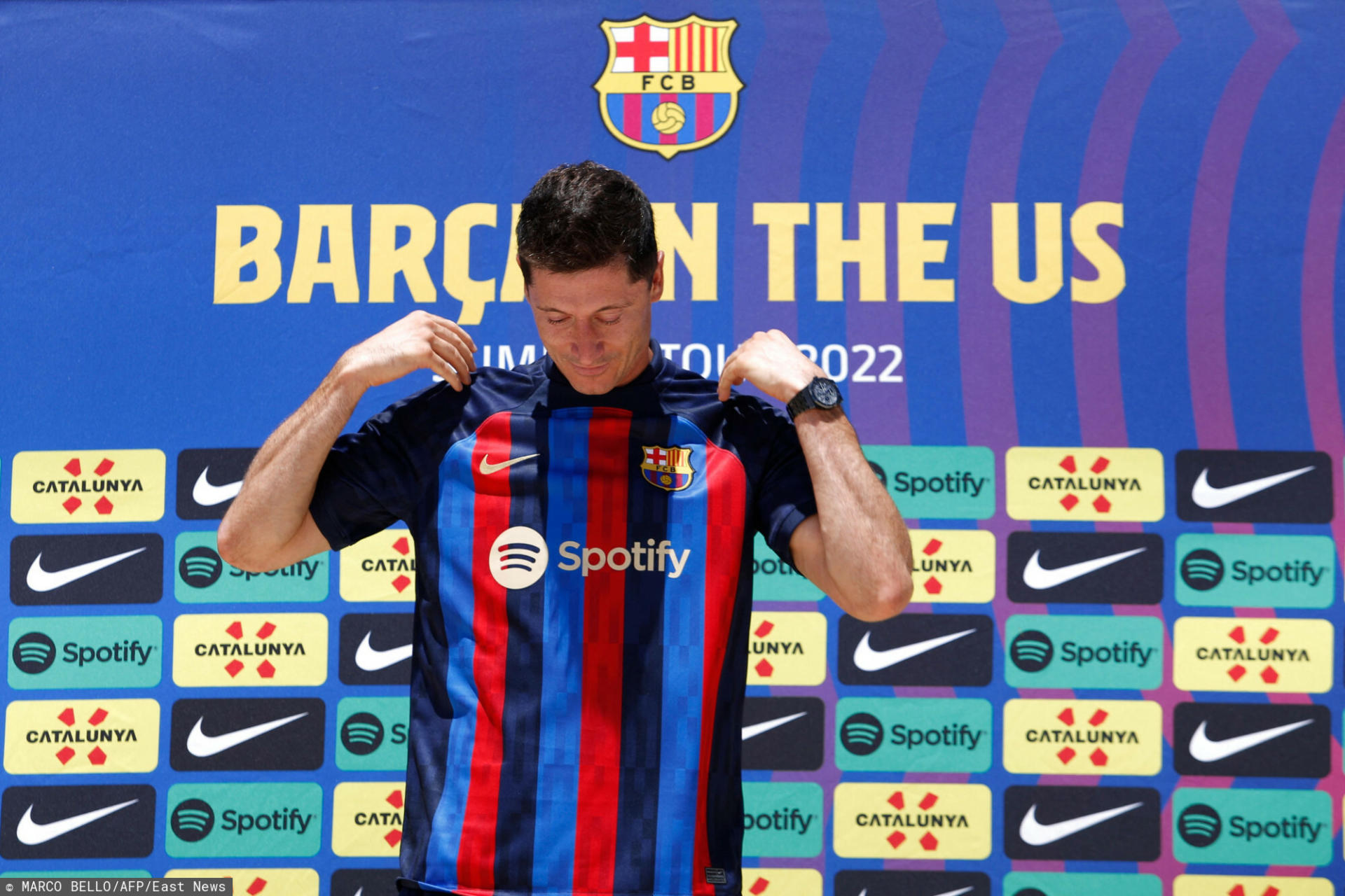 FC Barcelona Robert Lewandowski MARCO BELLO/AFP/East News