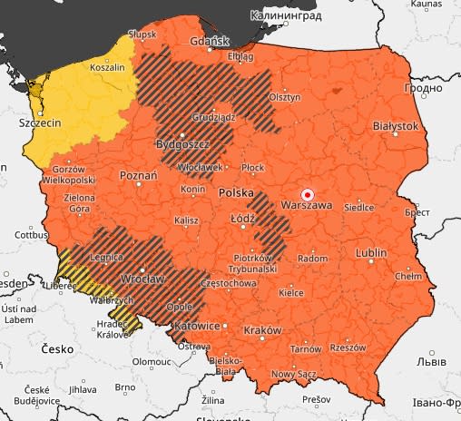 Cała Polska objęta jest ostrzeżeniami II i I stopnia