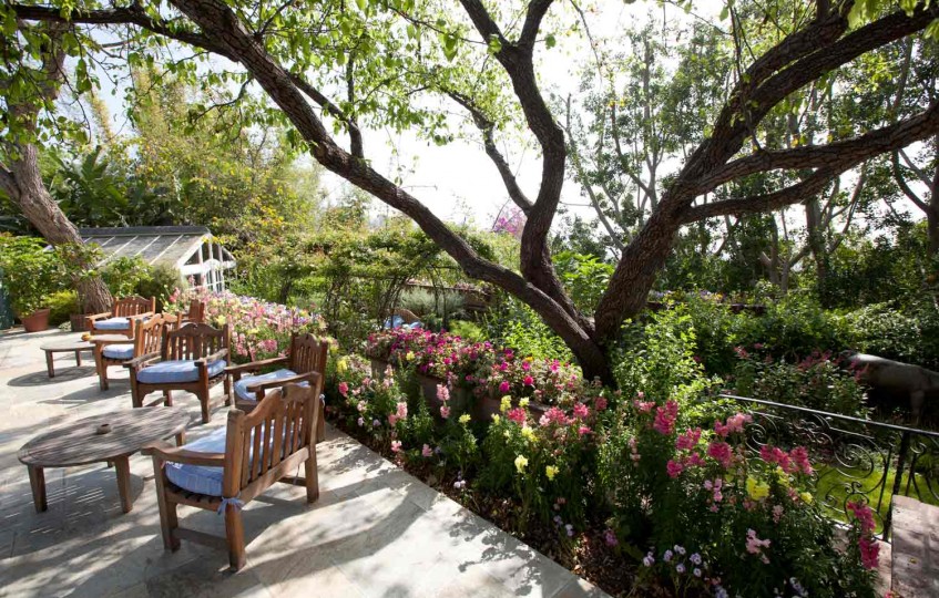 Taras i ogród należące do domu Elizabeth Taylor