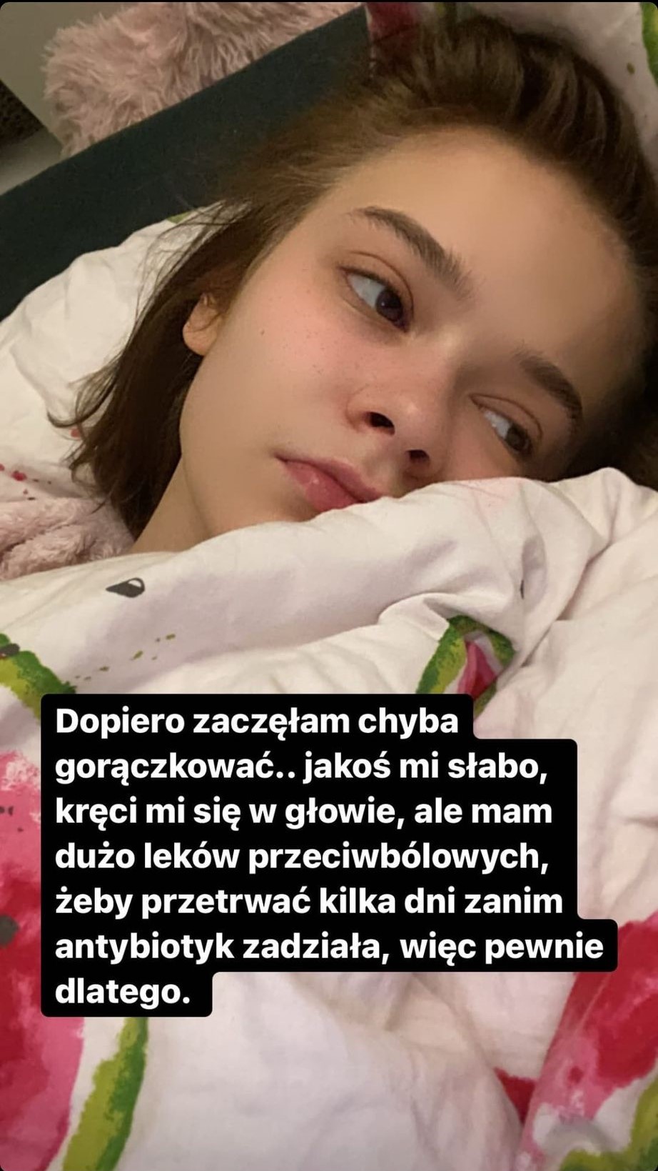 Julia Wróblewska_instastory_choroba