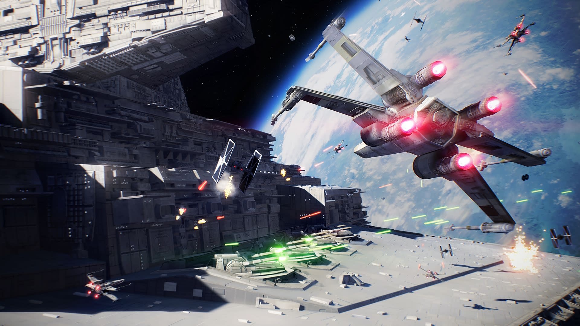 X-Wing kontra Tie Fighter podczas kosmicznej bitwy w Star Wars: Battlefront 2