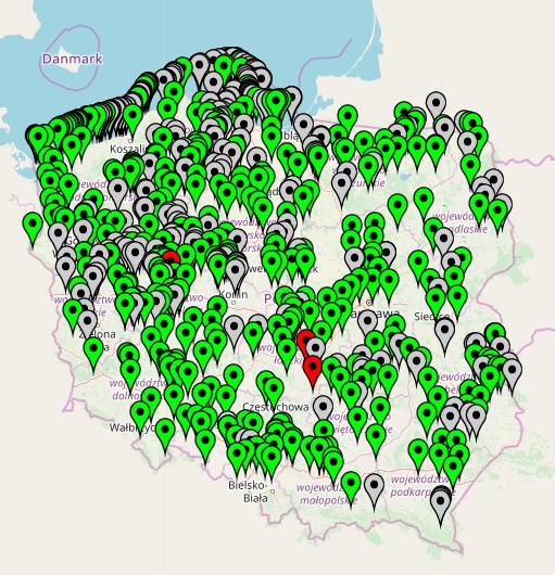 Sinice: mapa sanepidu, który na bieżąco kontroluje sytuację w kraju