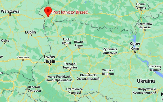 Lotnisko w Brześciu jest zaledwie około 25 km od polskiej granicy
