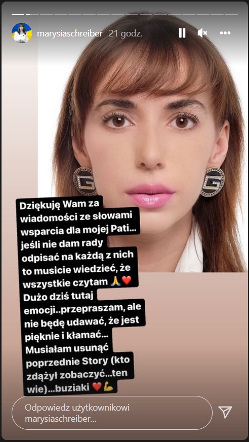 Marianna Schreiber, screen z Instagrama
