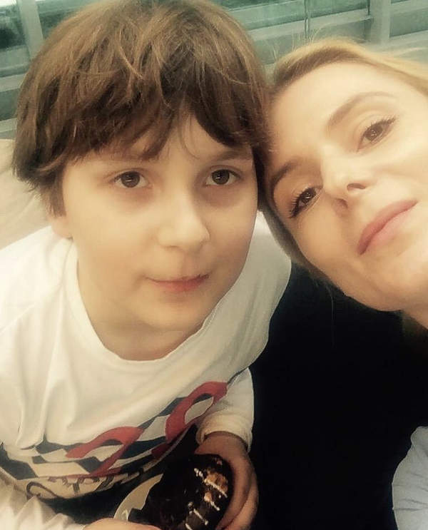 Halina Mlynkova z synem