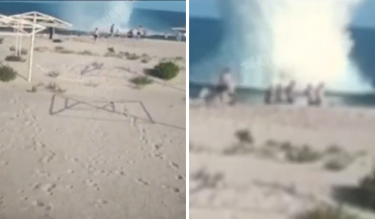 Wybuch na plaży w Zatoce
(fot screen z Twitter.com)