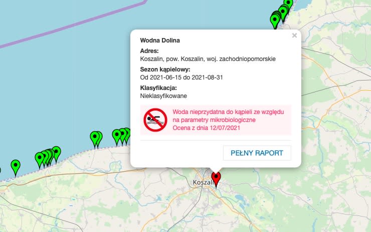 Kąpielisko Wodna Dolina w Koszalinie zostało zamknięte przez sanepid