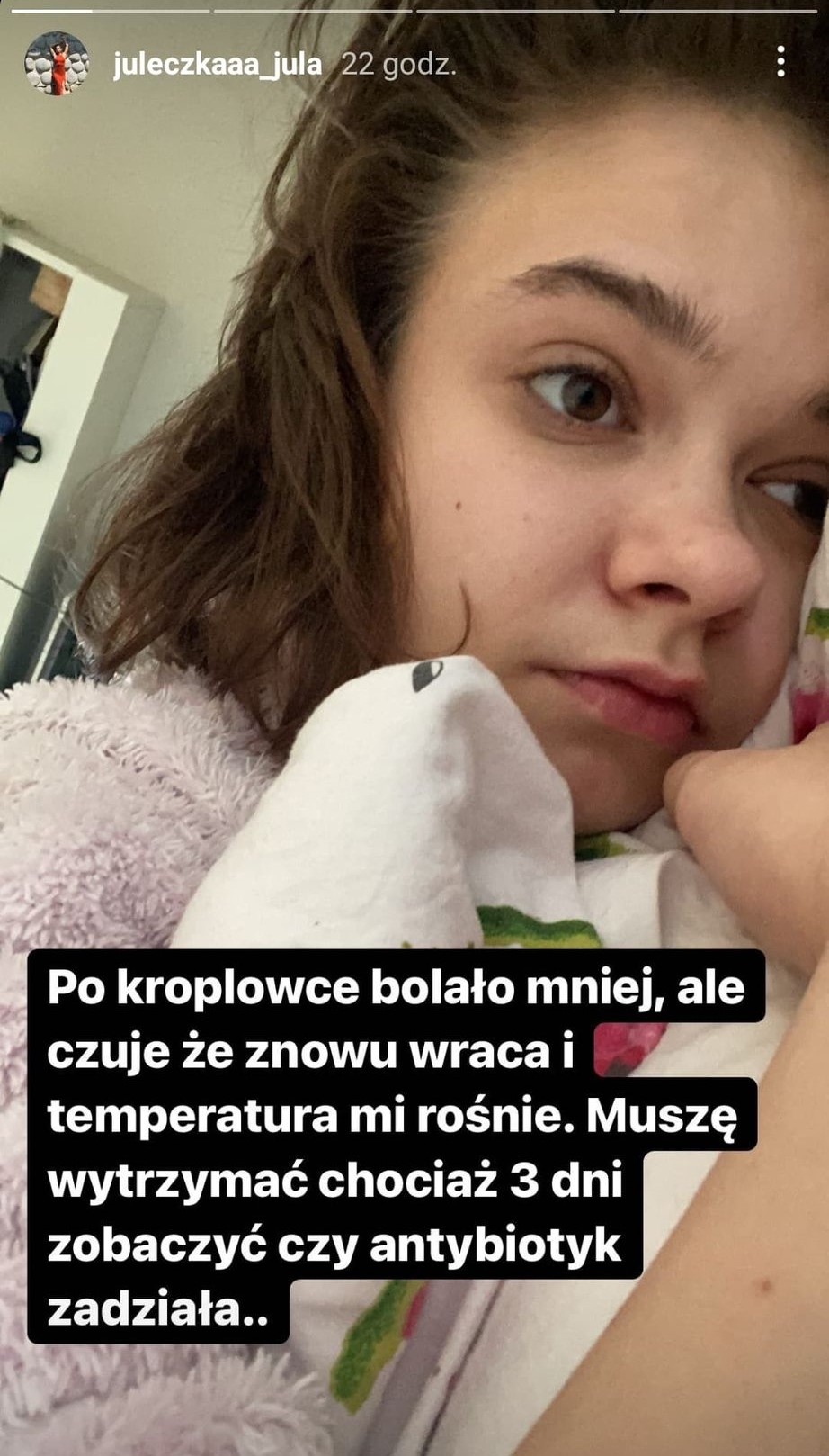 Julia Wróblewska_instastory_choroba