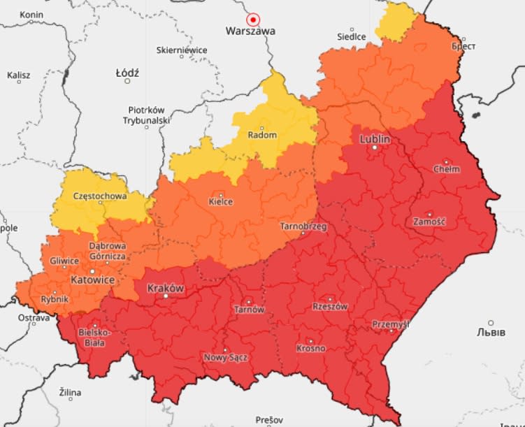 Ostrzeżenia III stopnia przed burzami w południowo-wschodniej części Polski