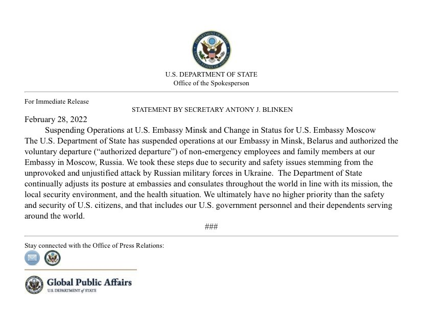Oświadczenie Sekretarza Stanu USA