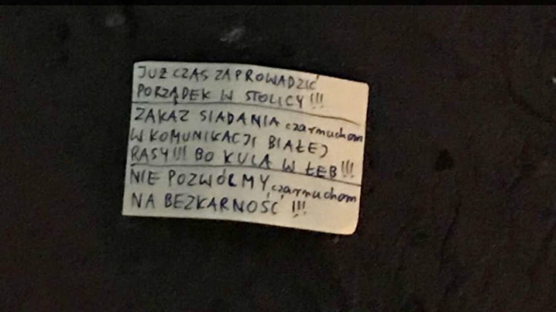 Liścik znaleziony na ulicy w Warszawie