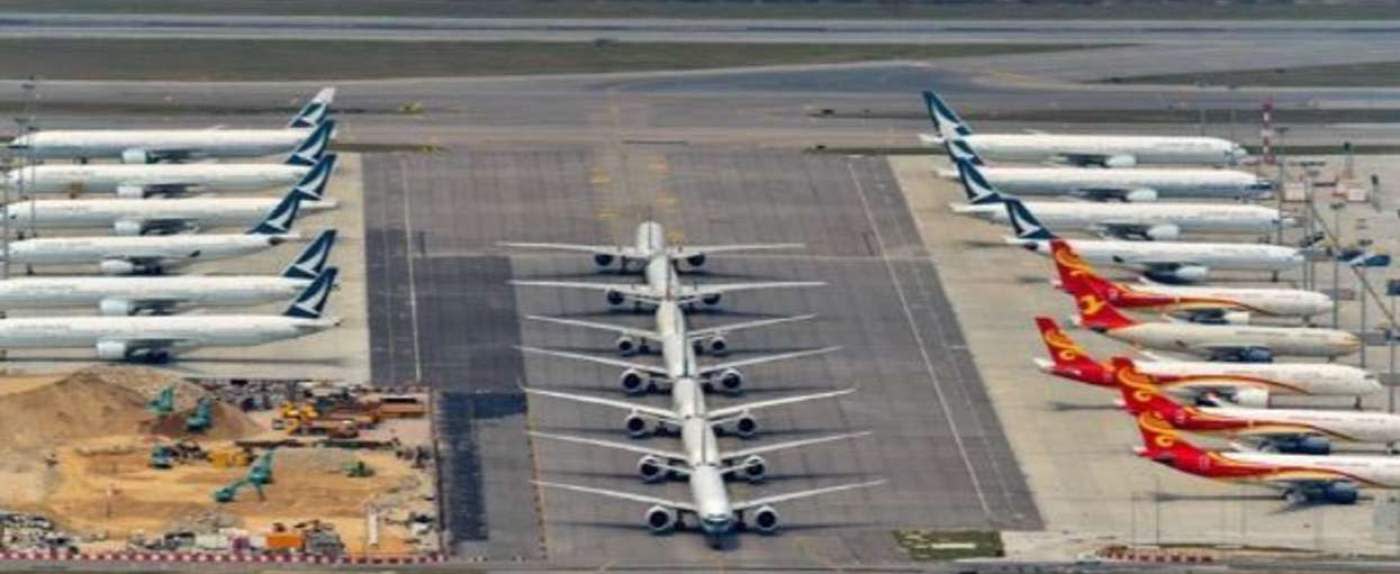 samoloty parkingi w czasie pandemii