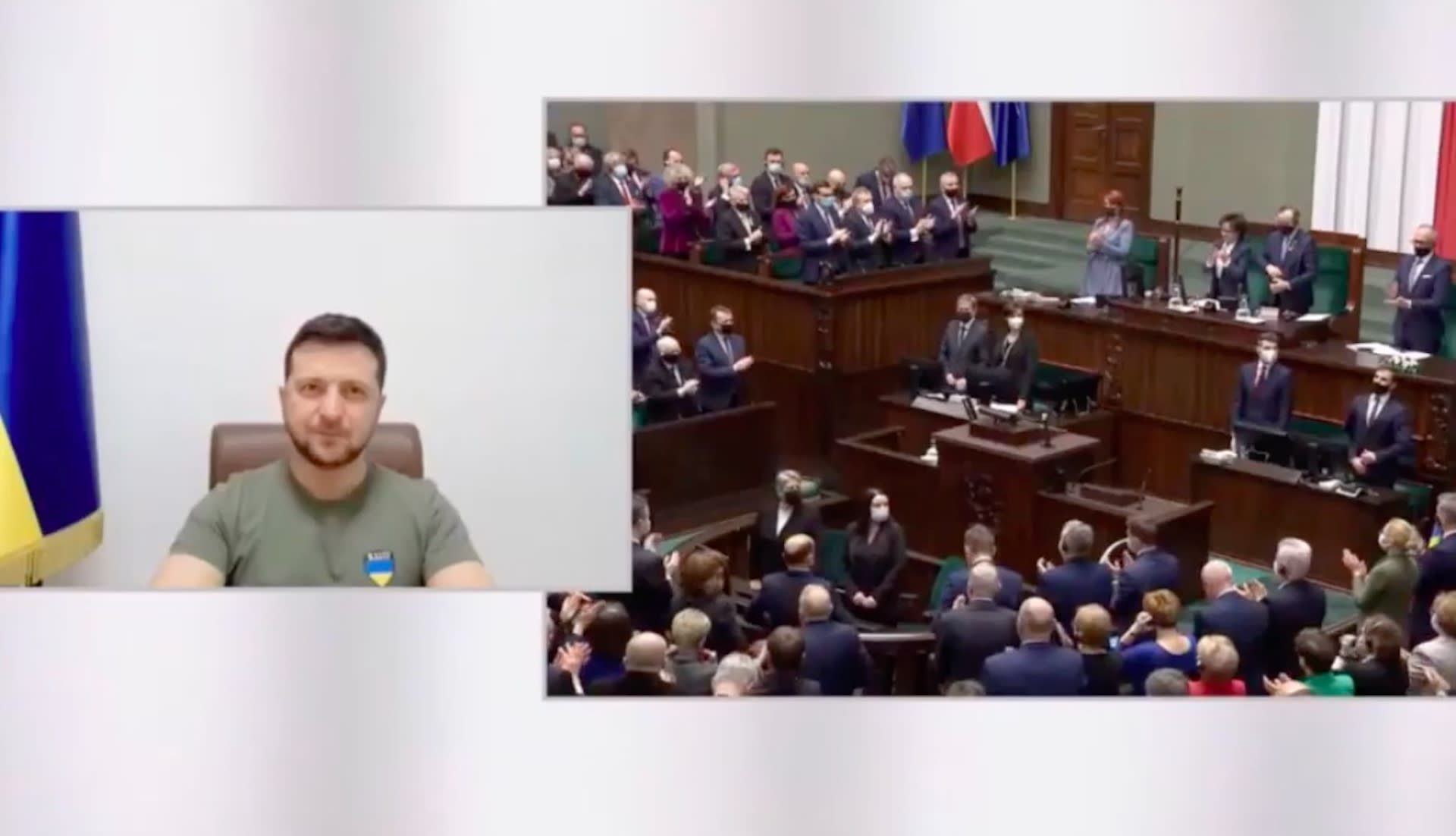 Wołodymyr Zełenski przemówił do polskich polityków w Sejmie