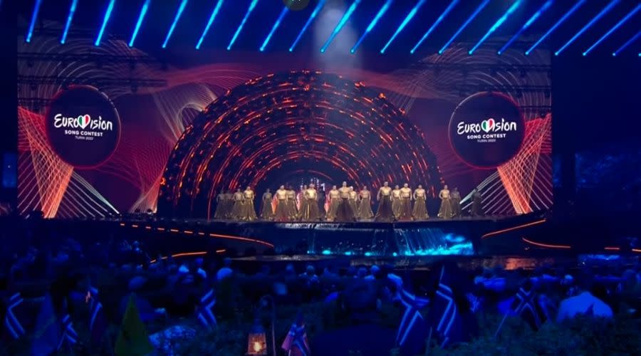 kadr z pierwszego półfinału Konkursu Piosenki Eurowizji 2022