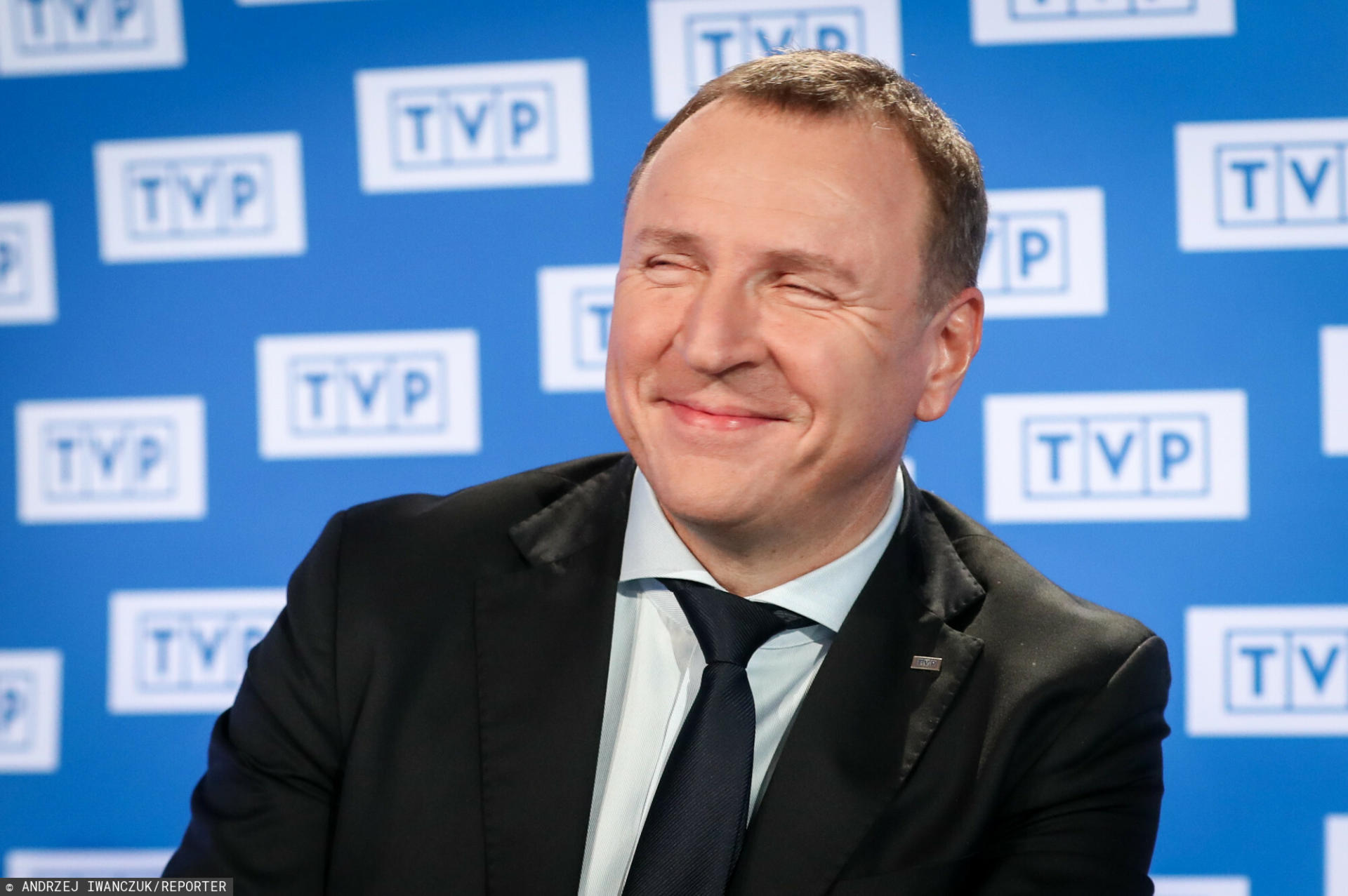 Jacek Kurski podczas briefingu prezesa zarządu TVP.