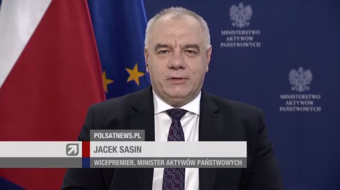 Jacek Sasin w programie Polsat News.