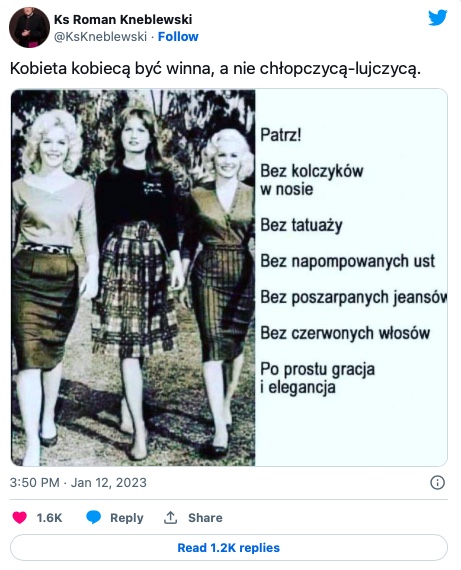 Ksiądz opublikował zdjęcie, nie omieszkał obrazić kobiet