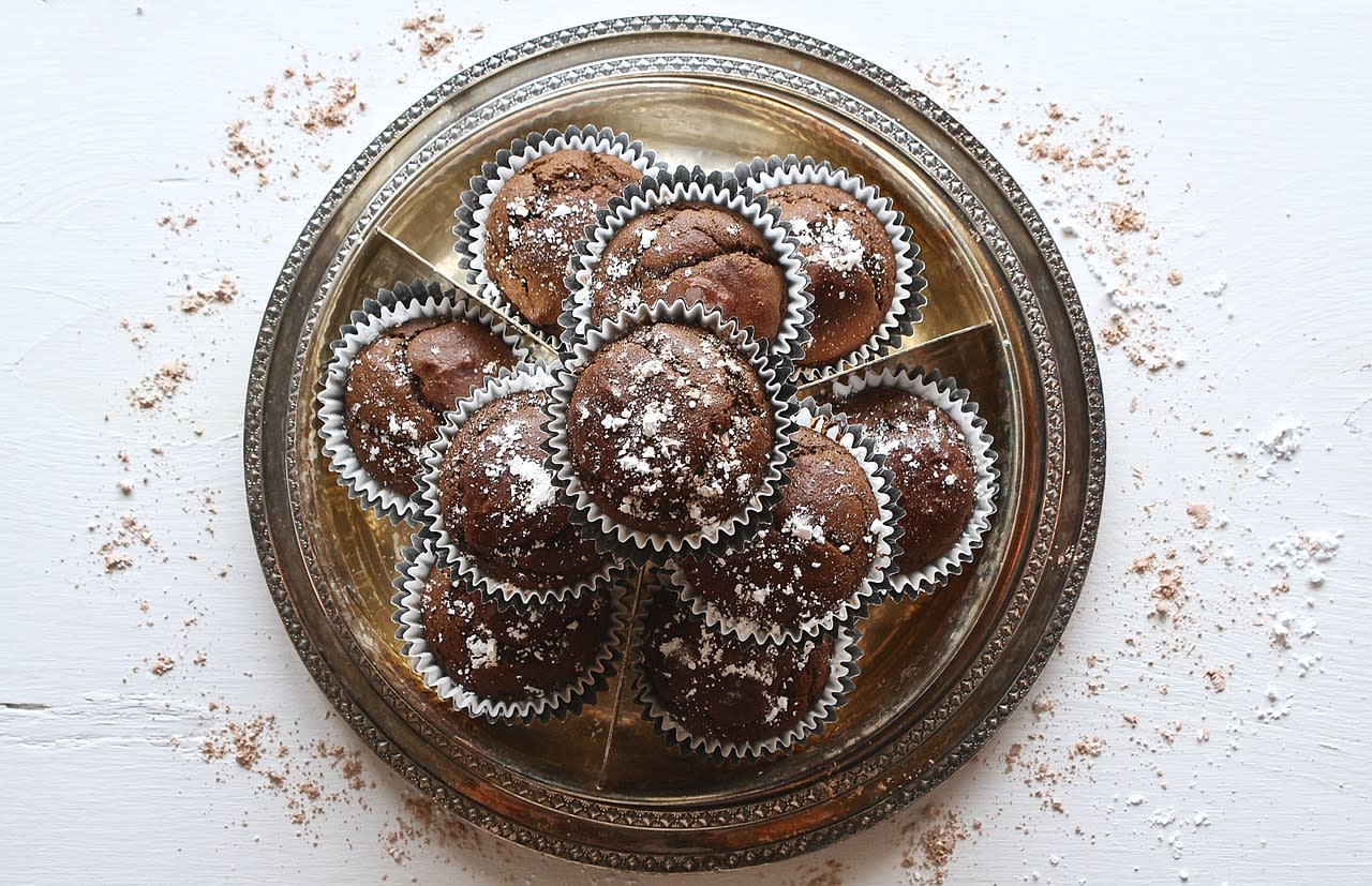 Muffiny czekoladowe z malinami