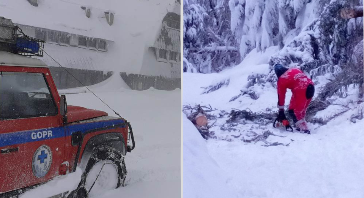 14 osób zostało ewakuowanych ze schroniska na Przehybie po intensywnych opadach mokrego śniegu (Fb/Grupa Krynicka GOPR).
