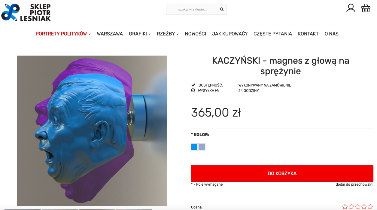 Magnes z podobizną Jarosława Kaczyńskiego kosztuje ponad 300 złotych