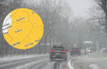 Alerty IMGW. Opady śniegu, deszczu ze śniegiem i marznącego deszczu. Uwaga na trudne warunki na drogach