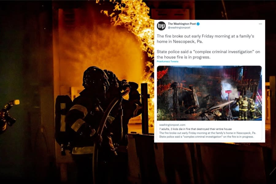USA: 10 ofiar śmiertelnych pożaru w domu w Pensylwanii. Zmarli to bliscy strażaka