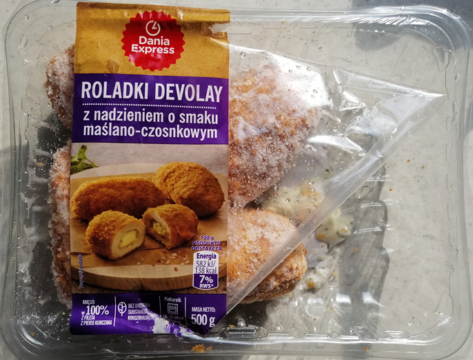 Roladki Devolay z kurczaka z nadzieniem o smaku maślano-czosnkowym, 500 g