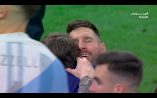 Leo Messi z rodziną. Screen TVP sport