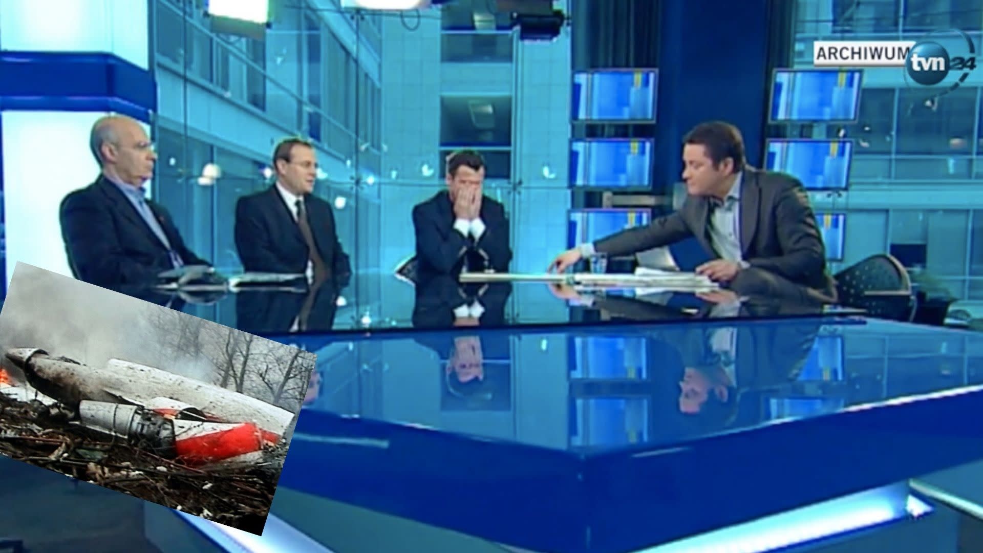 Tak na wiadomość o katastrofie smoleńskiej zareagowali dziennikarze i goście TVN24