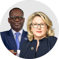 Lacina Koné, CEO Smart Africa, und Bundesministerin Svenja Schulze
