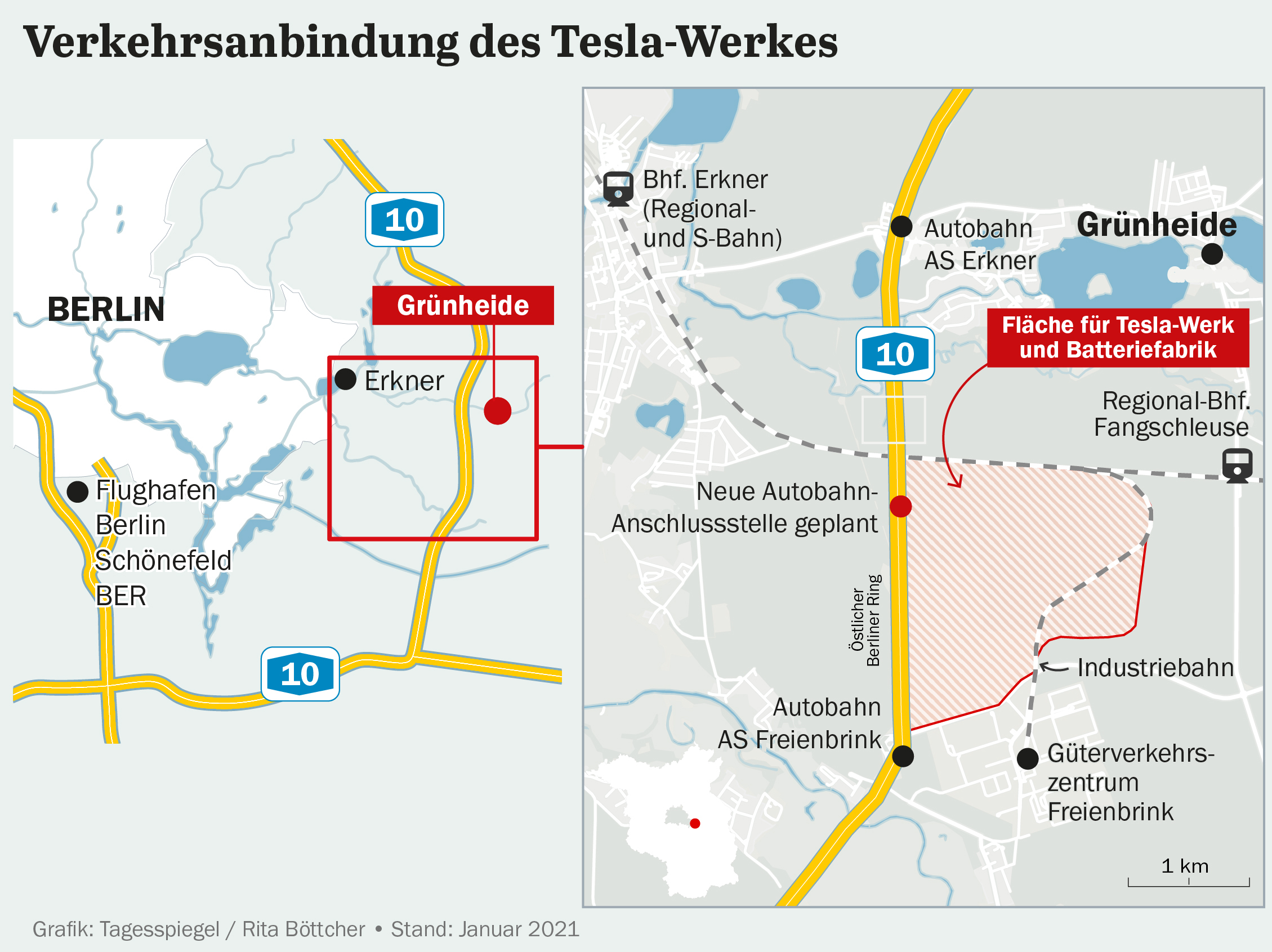 Cool Tesla Werk Grünheide Karte