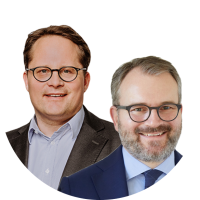 Christoph Stresing vom Start-up-Verband und Matthias Scheifele von Hengeler Mueller